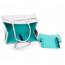 Geanta organizator pentru scutece si accesorii, Grey-Turquoise [2]