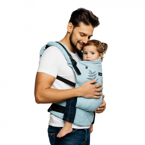 Marsupiu antialergic UltraSmart, ergonomic si reglabil, Ice Blue, BebePrice [2]