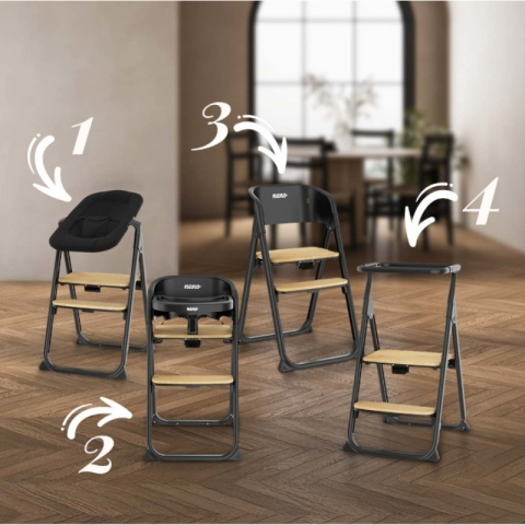 Alimentatie bebe & Accesorii hranire - Neno Sapori Black scaun de hrănire multifuncțional 4 în 1 BebePrice.ro