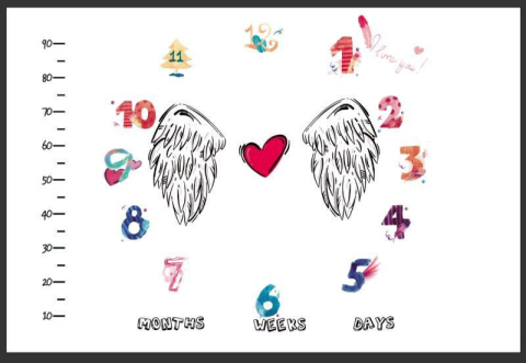 Lenjerii patut & Paturici - Păturică-milestone-plusată-pentru-fotografii-TinyStory-model-Inima-100x150-cm-premium-pentru-bebelusi---BebePrice.ro