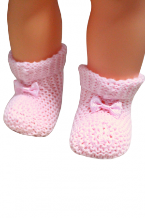 Botosei tricotati, nou nascut, 0-6 luni, Pink, BebePrice [0]