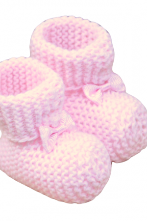 Botosei tricotati, nou nascut, 0-6 luni, Pink, BebePrice [2]