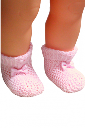 Botosei tricotati, nou nascut, 0-6 luni, Pink, BebePrice [4]
