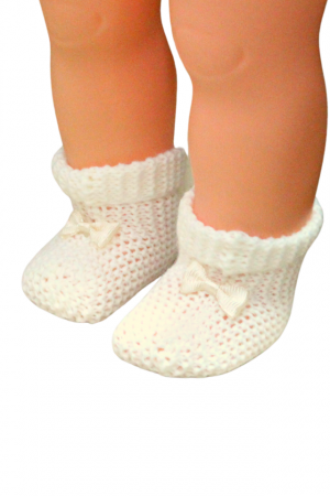 Botosei tricotati, nou nascut, 0-6 luni, Off-White, BebePrice [3]