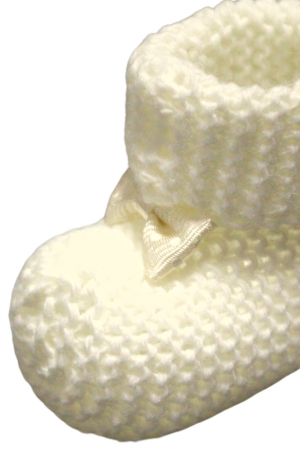 Botosei tricotati, nou nascut, 0-6 luni, Off-White, BebePrice [4]