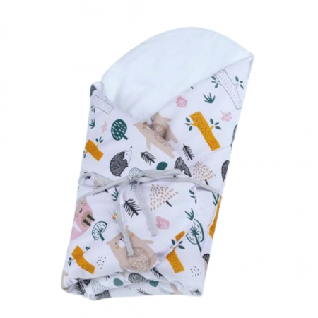 Paturica Wrap Bebe Forest Jungle, 75x75 cm , 100% Bumbac [0]