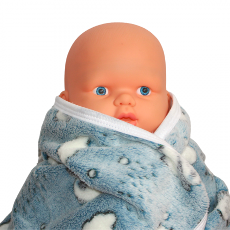 Paturica Bebe Cocolino, Little Panda, Blue, 75x75 cm, BebePrice [3]