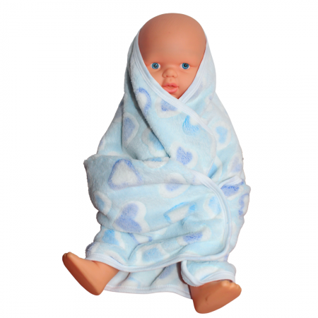 Paturica Bebe Cocolino, Blue Hearts, 75x75 cm, BebePrice [4]