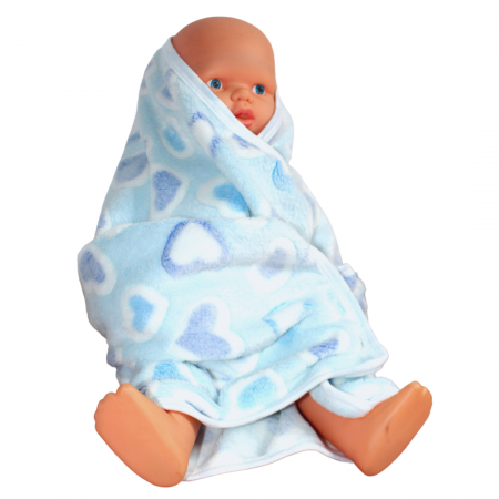 Paturica Bebe Cocolino, Blue Hearts, 75x75 cm, BebePrice [0]