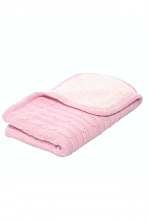 Paturica groasa, tricotata, captusita cu blanita, Cozy, Pink, 90x100 cm, BebePrice [0]
