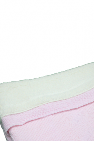 Paturica groasa, tricotata, captusita cu blanita, Cozy, Pink, 90x100 cm, BebePrice [3]
