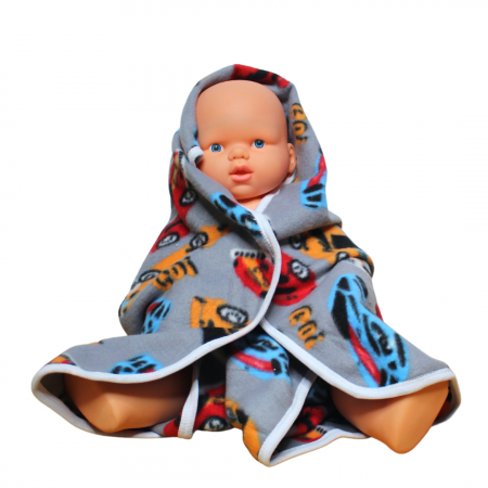Paturica bebe polar fleece, Alena, Cars, Grey [2]