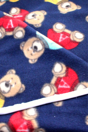Paturica bebe polar fleece, Bears, Blue Navy, 75x75 cm, BebePrice [4]