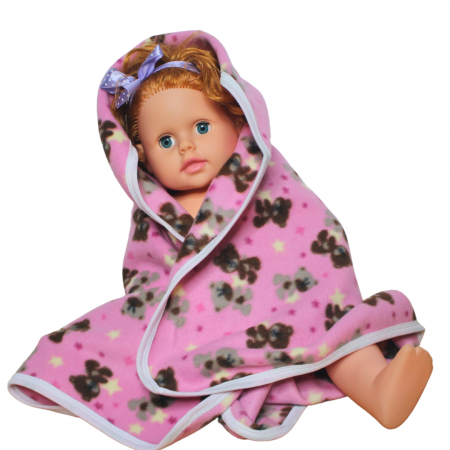Paturica bebe polar fleece, Alena, Bears, Pink [0]