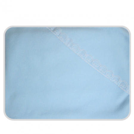 Paturica bebe polar fleece, Alena,cu dantela aplicata, Blue, 75x75 cm [1]