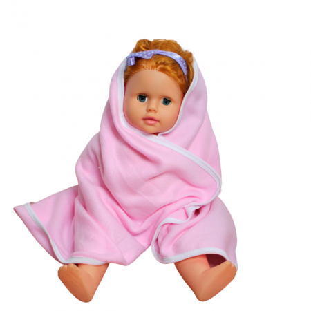 Paturica bebe polar fleece, Alena,cu dantela aplicata, Pink, 75x75 cm [0]