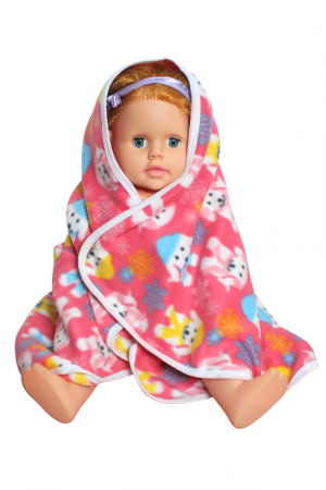 Paturica bebe polar fleece, Alena, Happy Puppies, Ciclame, 75x75 cm [0]