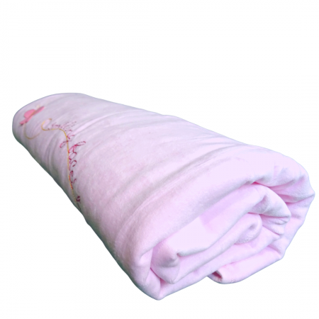 Set Păturica Port Bebe – Căciuliță - Botoșei  din catifea Dusty Pink [5]