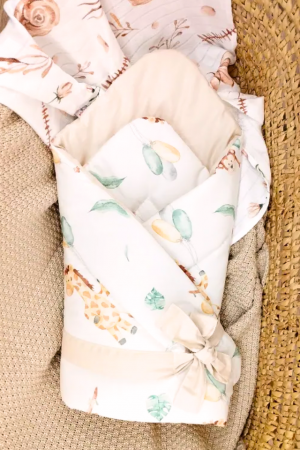 Paturica Wrap Bebe, Fox, doua fete, Bumbac antialergic, 80x80 cm , BebePrice [3]