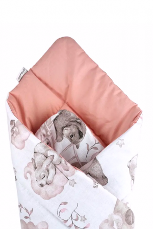 Paturica Wrap Bebe, Squirrel, doua fete, Bumbac antialergic, 80x80 cm, BebePrice [1]