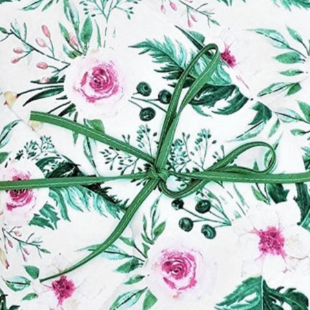 Paturica Wrap Bebe Leaf Roses, 75x75 cm, 100% Bumbac [3]