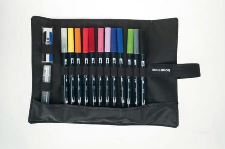 Jocuri Creative & Educative - Penar roll-up, pentru 12 instrumente, negru, BebePrice