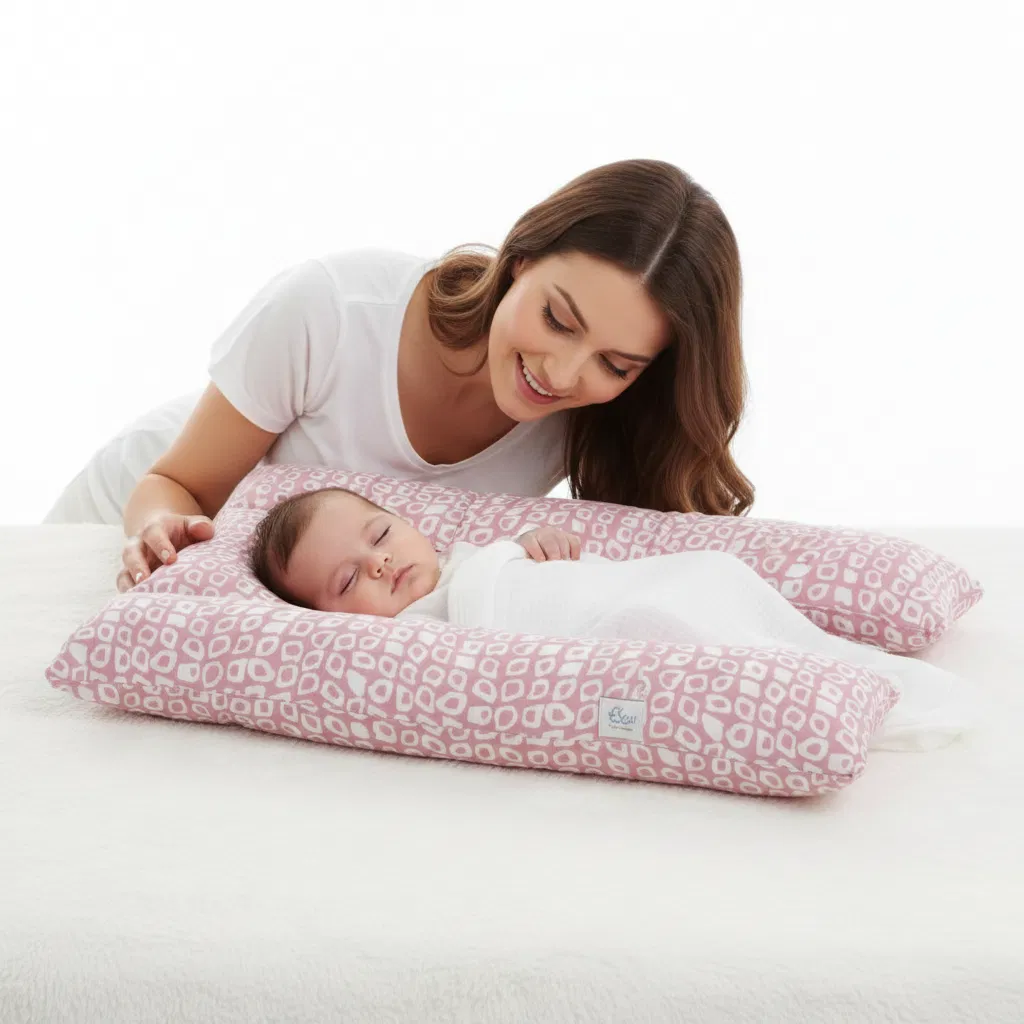Alimentatie bebe & Accesorii hranire - Pernă 3 în 1 Babynest pentru gravide și alăptare Pink BebePrice.ro