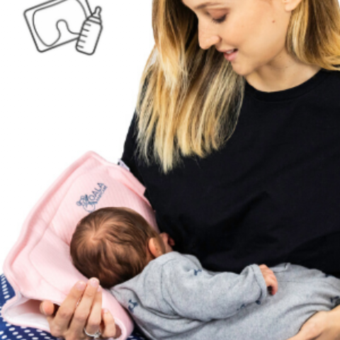 Perna de alaptare, antiplagiocefalie, 2 huse detasabile, MemoryHug. Pink, BebePrice [5]