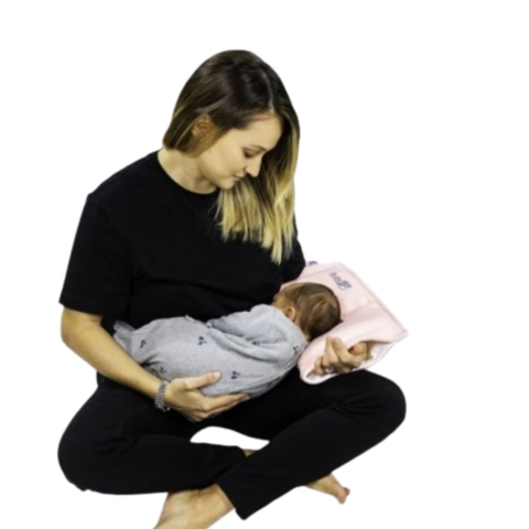 Perna de alaptare, antiplagiocefalie, 2 huse detasabile, MemoryHug. Pink, BebePrice [6]