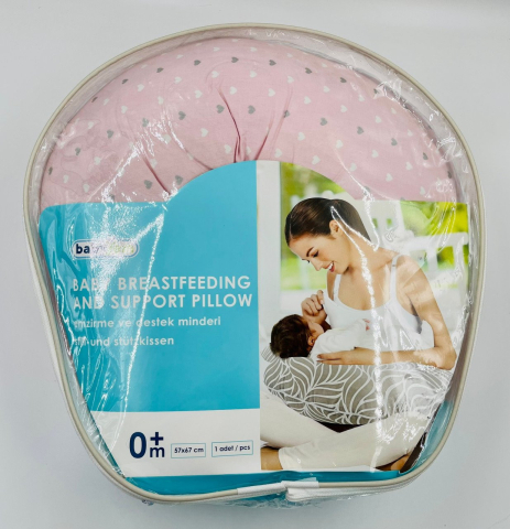 Pernă de alăptat 2 în 1 Nursing Pillow Hearts Pink BebePrice.ro [2]