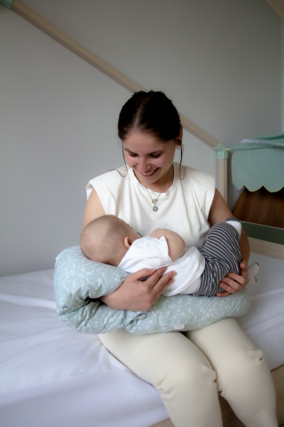 Pernă multifuncțională pentru alăptat și gravide cu suport detașabil pentru cap Grey BebePrice.ro [1]