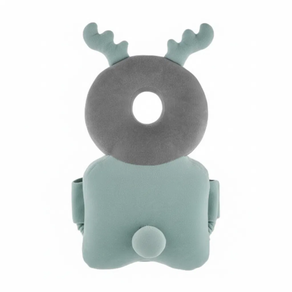 Articole siguranta bebe - Pernă protecție spate și cap Angel Wings Deer Green 25x40 cm BebePrice.ro