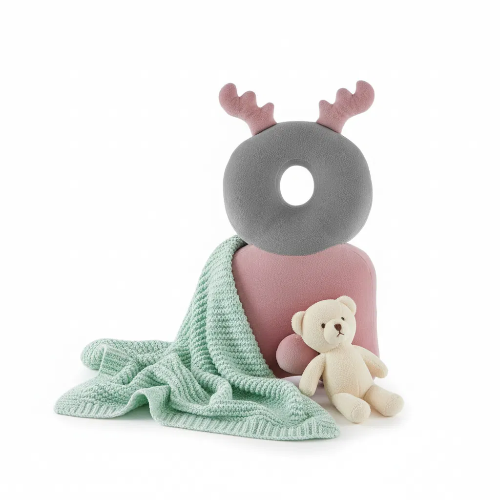 Pernă protecție spate și cap Angel Wings Deer Pink 25x40 cm BebePrice.ro [4]