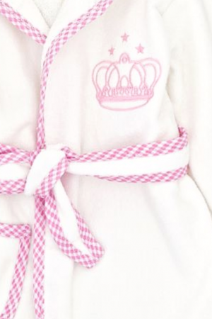 Set halat baie pentru bebe, 3 piese, Royal, 0-2 ani, White-Pink, BebePrice [1]