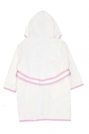 Set halat baie pentru bebe, 3 piese, Royal, 0-2 ani, White-Pink, BebePrice [4]