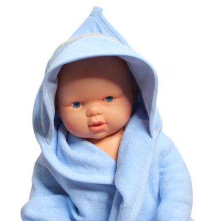 Prosop de baie cu gluga din bumbac , Funny animals, Sleepy Bear, Blue [1]