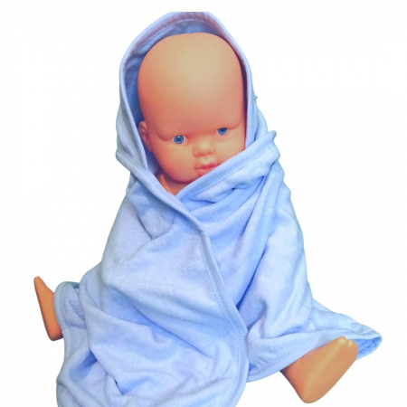 Prosop de baie cu gluga din bumbac , Funny animals, Rabbit and mouse, Albastru [0]