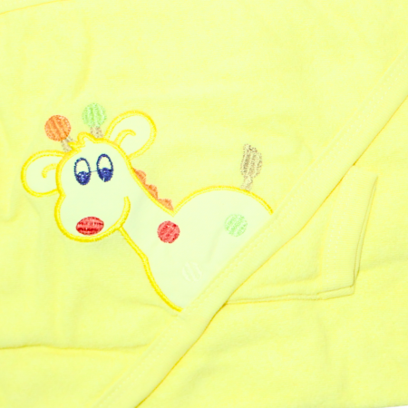 Prosop de baie cu gluga din bumbac, Giraffe, Yellow, Bebeprice [4]