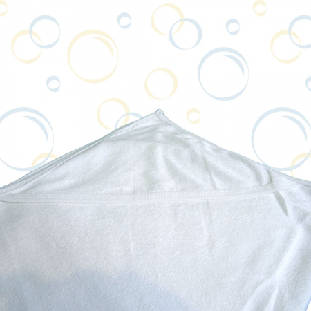 Prosop de baie cu gluga din bumbac, alb [3]