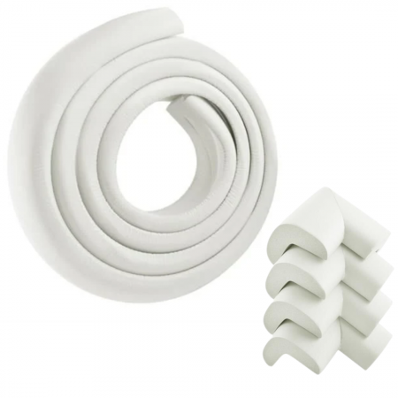 Set siguranta copii - rola + 4 coltare moi din spuma pentru muchii si margini, Ivoire [0]