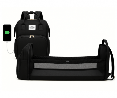 Oferte speciale - Rucsac multifunctional extensibil, impermeabil cu USB EasyTrip Baby, Midnight, BebePrice