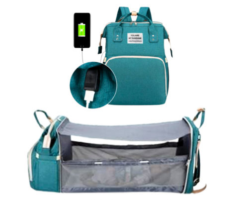 Rucsac multifunctional extensibil, impermeabil cu USB EasyTrip Baby, Forest, BebePrice [2]