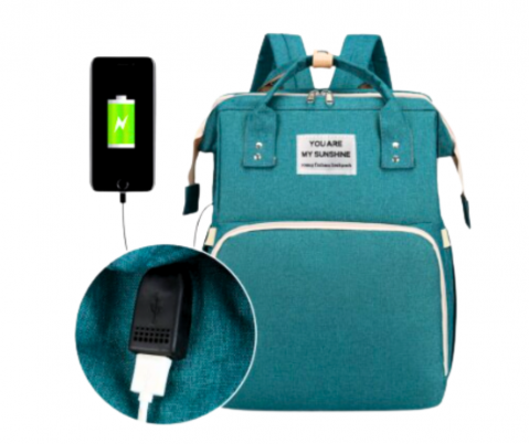 Rucsac multifunctional extensibil, impermeabil cu USB EasyTrip Baby, Forest, BebePrice [7]