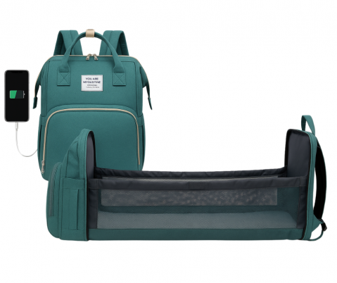 Rucsac multifunctional extensibil, impermeabil cu USB EasyTrip Baby, Forest, BebePrice [0]