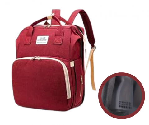 Rucsac multifunctional extensibil, impermeabil cu USB EasyTrip Baby, Royal Burgundy, BebePrice [2]