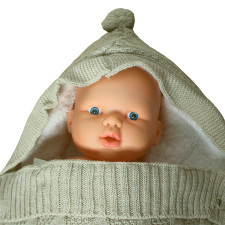 Sac de iarna tricotat si imblanit bebelusi, Cappuccino [0]