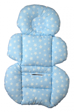 Saltea protectie doua fețe pentru carucior si scoica Little Stars, White-Blue [1]
