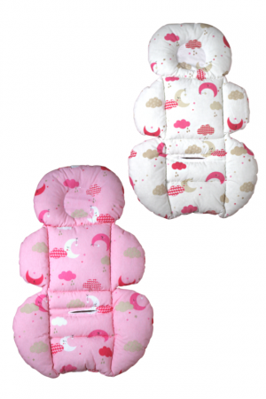 Saltea protectie doua fețe pentru carucior si scoica Moon, White-Pink [0]