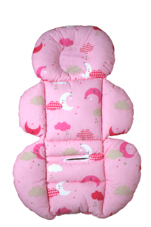 Saltea protectie doua fețe pentru carucior si scoica Moon, White-Pink [1]