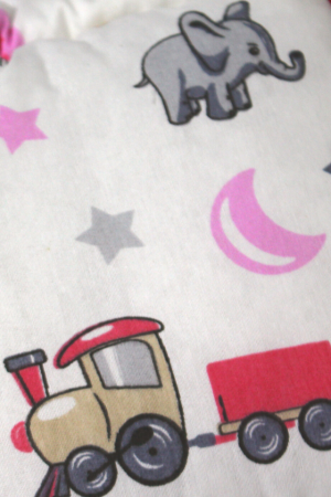 Saltea protectie doua fețe pentru carucior si scoica Elephant, White-Pink [3]